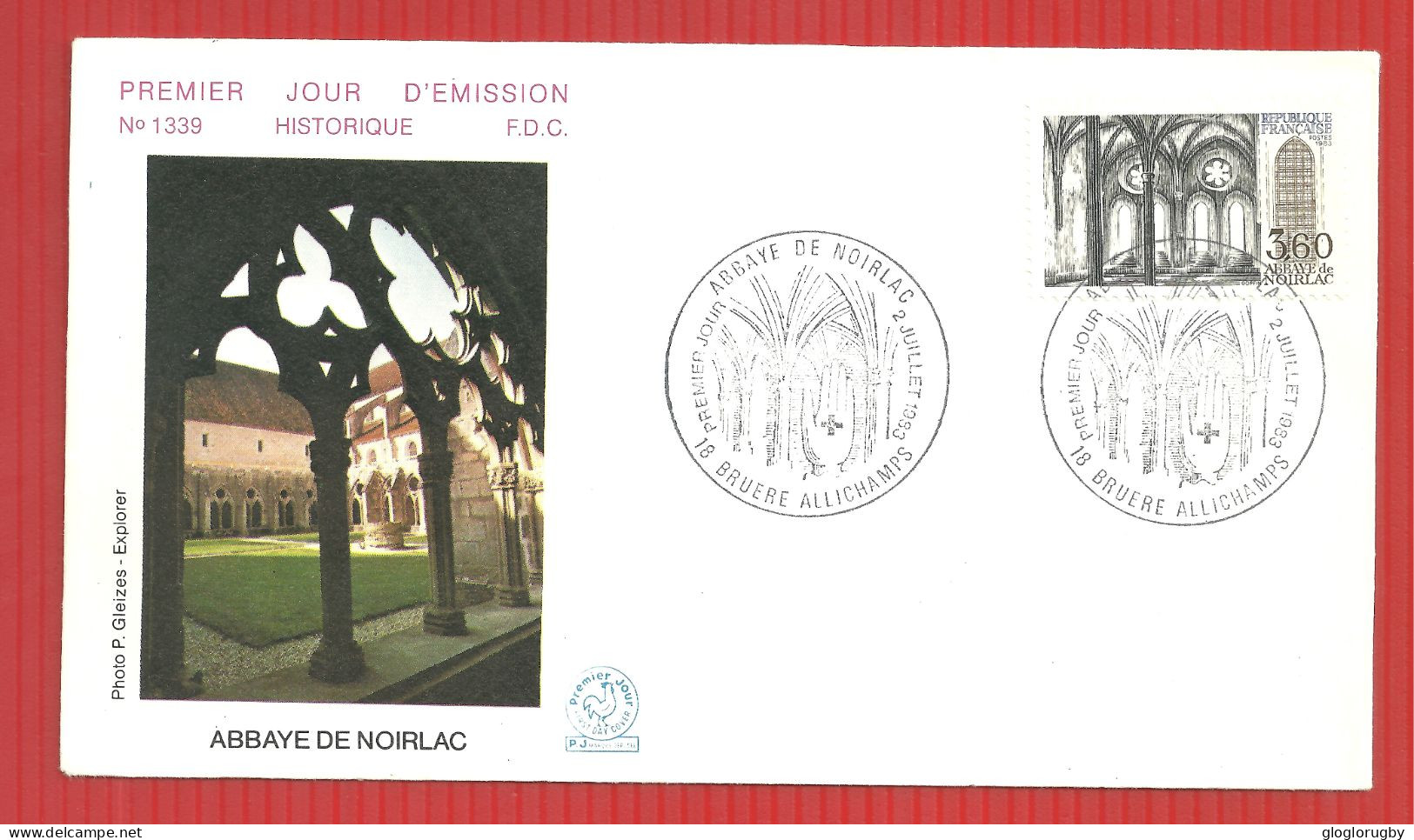 FDC ABBAYE DE NOIRLAC 2 7 1983 - Abdijen En Kloosters