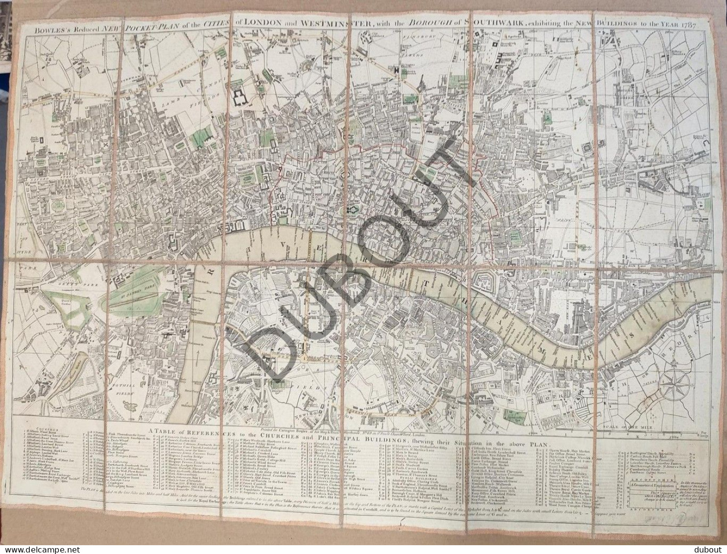 Map Of London 1787 C. Bowles  (V2979) - Topographische Karten