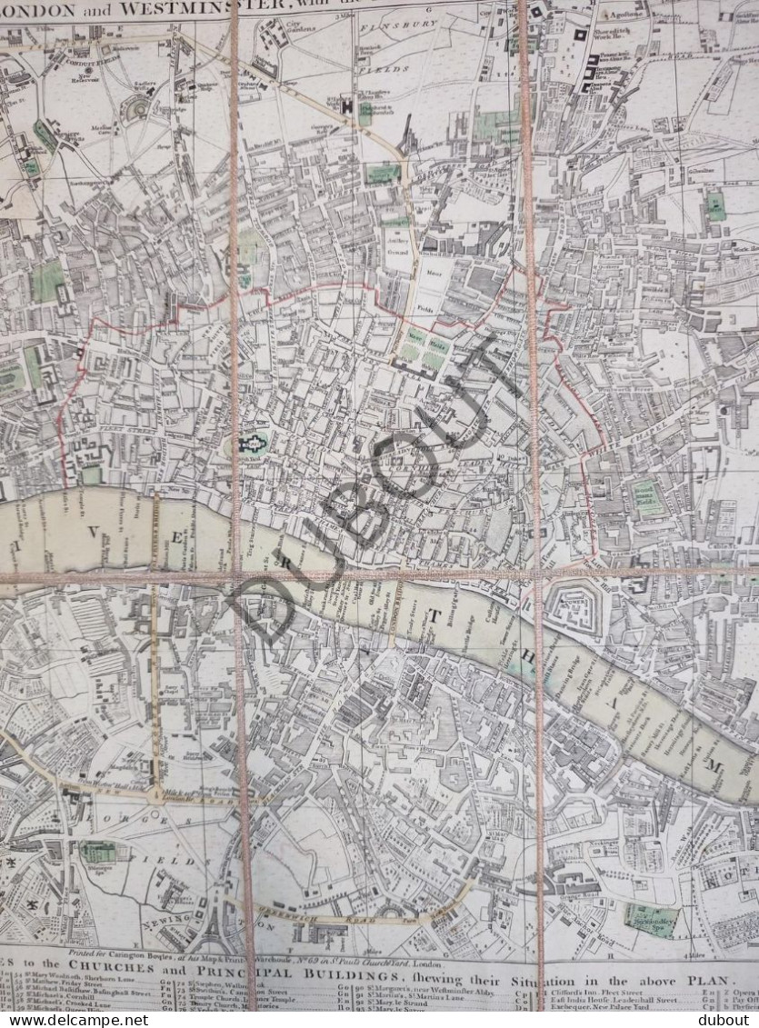 Map Of London 1787 C. Bowles  (V2979) - Carte Topografiche