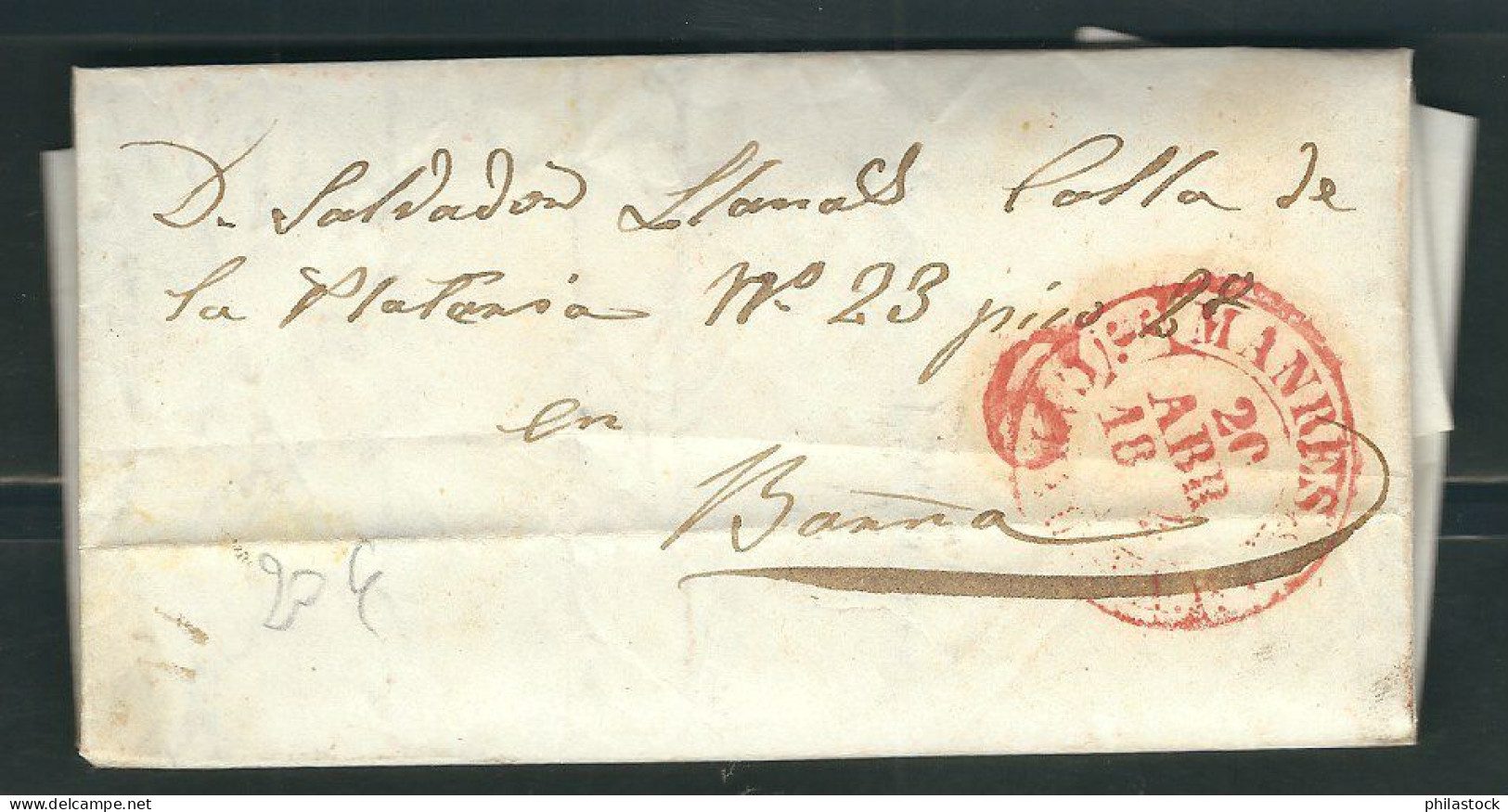 ESPAGNE 1844 Marque Postale  Taxée De Manresa - ...-1850 Prephilately
