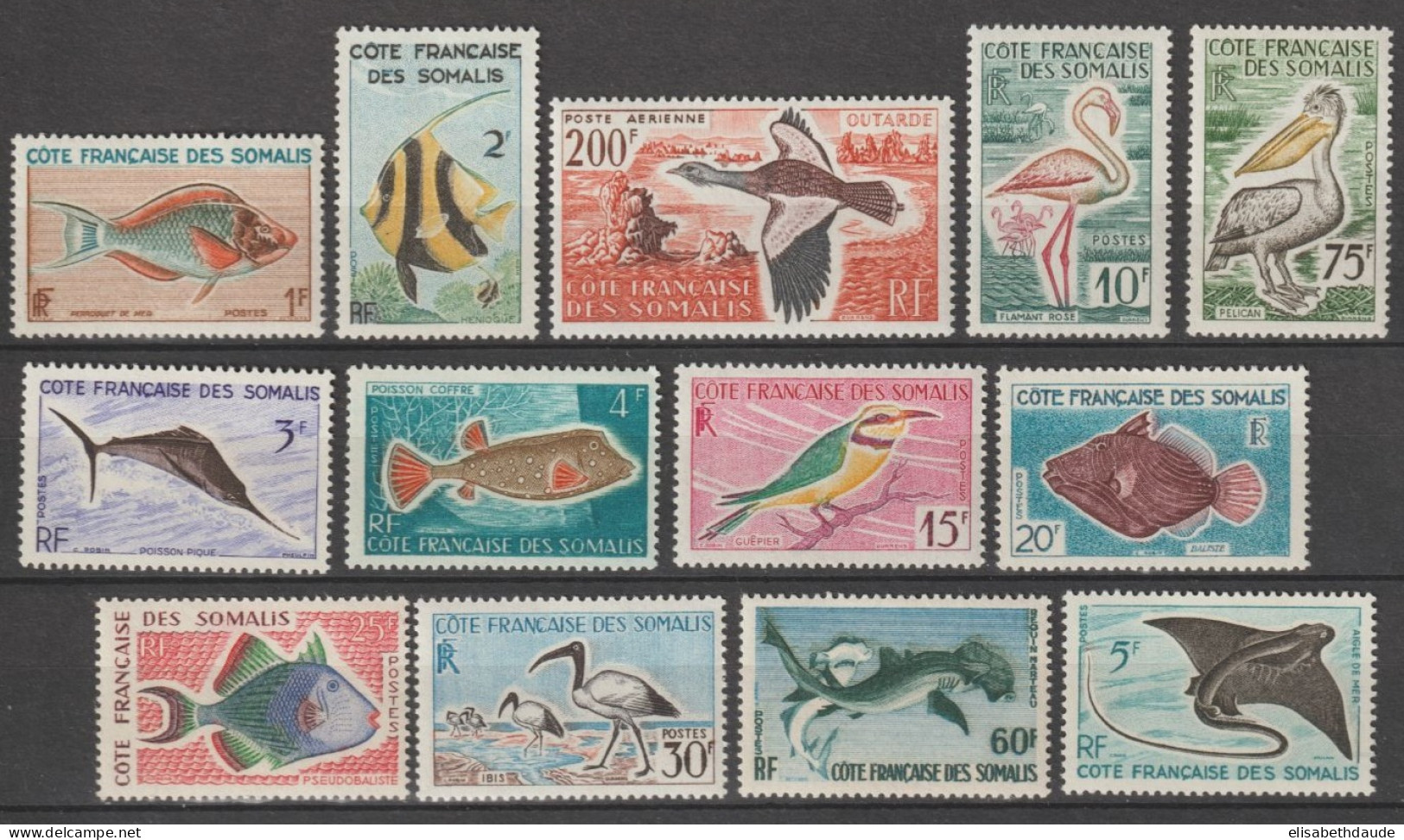 COTE DES SOMALIS - 1959+1960 - ANNEES COMPLETES AVEC POSTE AERIENNE YVERT N°292/303+A28 ** MNH - COTE = 100 EUR. - Unused Stamps