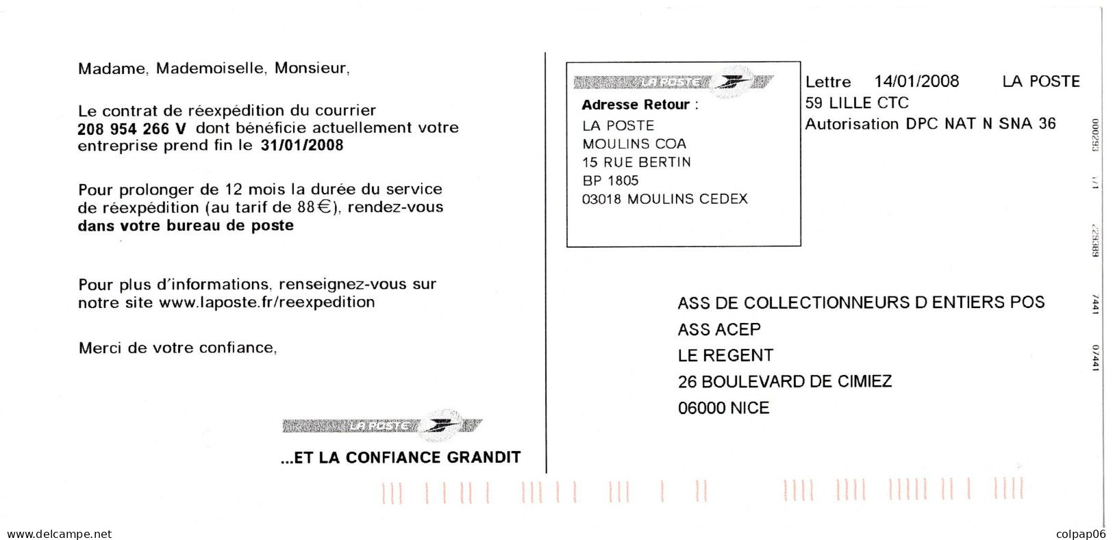 Déménagement - Changement D'adresse - Service Gratuit De La Poste - Pseudo-officiële  Postwaardestukken