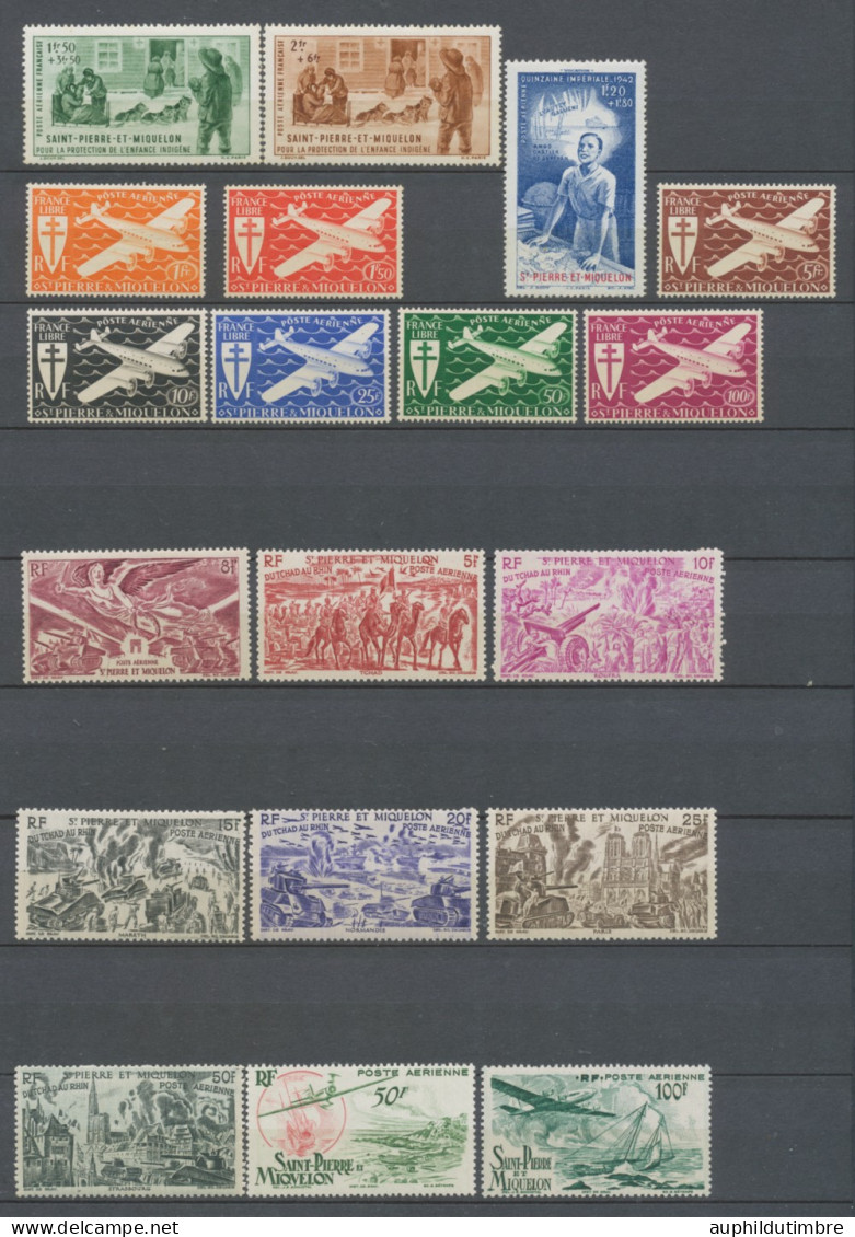 Colonies Françaises SPM PA N°1 à 25 Et Taxes N°67 à 76 N**/N* C 341,50€ N3536 - Unused Stamps