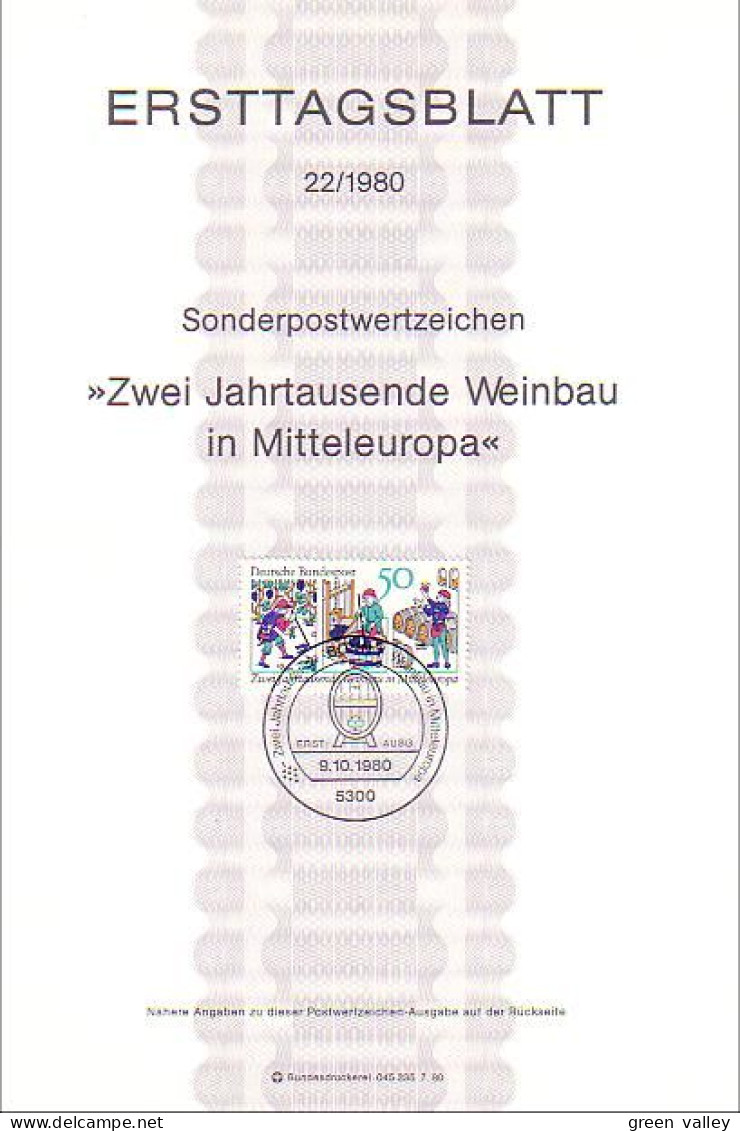 Germany 2000 Europe Weinbau Vin Wine Wein Wineries FDC Cover ( A80 915) - Wein & Alkohol