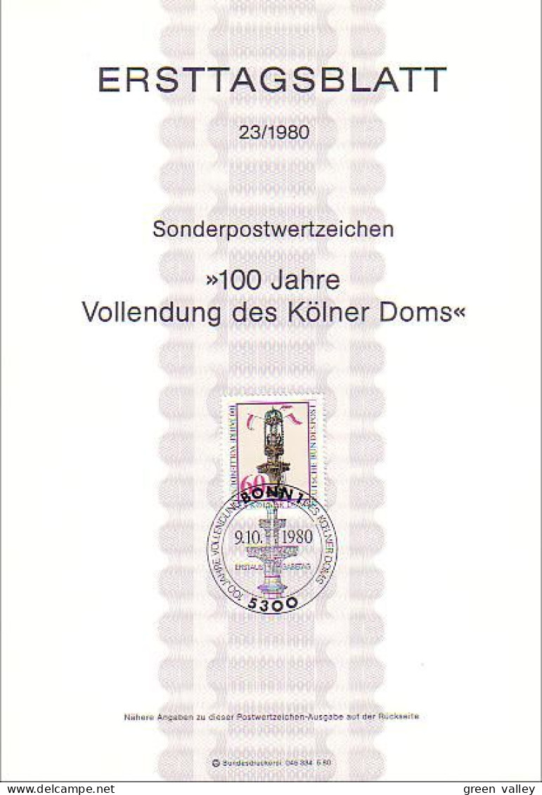 Germany Cathedrale De Cologne Cathedral Koln Dom FDC Cover ( A80 914) - Chiese E Cattedrali