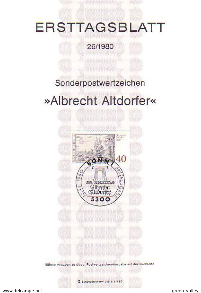 Germany Albrecht Altdorfer FDC Cover ( A80 912) - Incisioni