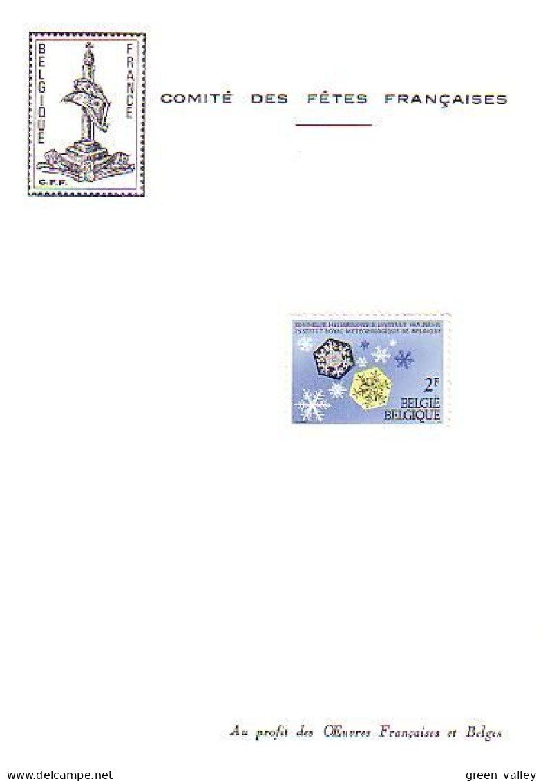 Belgique Comite Des Fetes Francaises Carton Avec Timbre Meteorologie FDC Cover ( A80 888a) - Clima & Meteorología