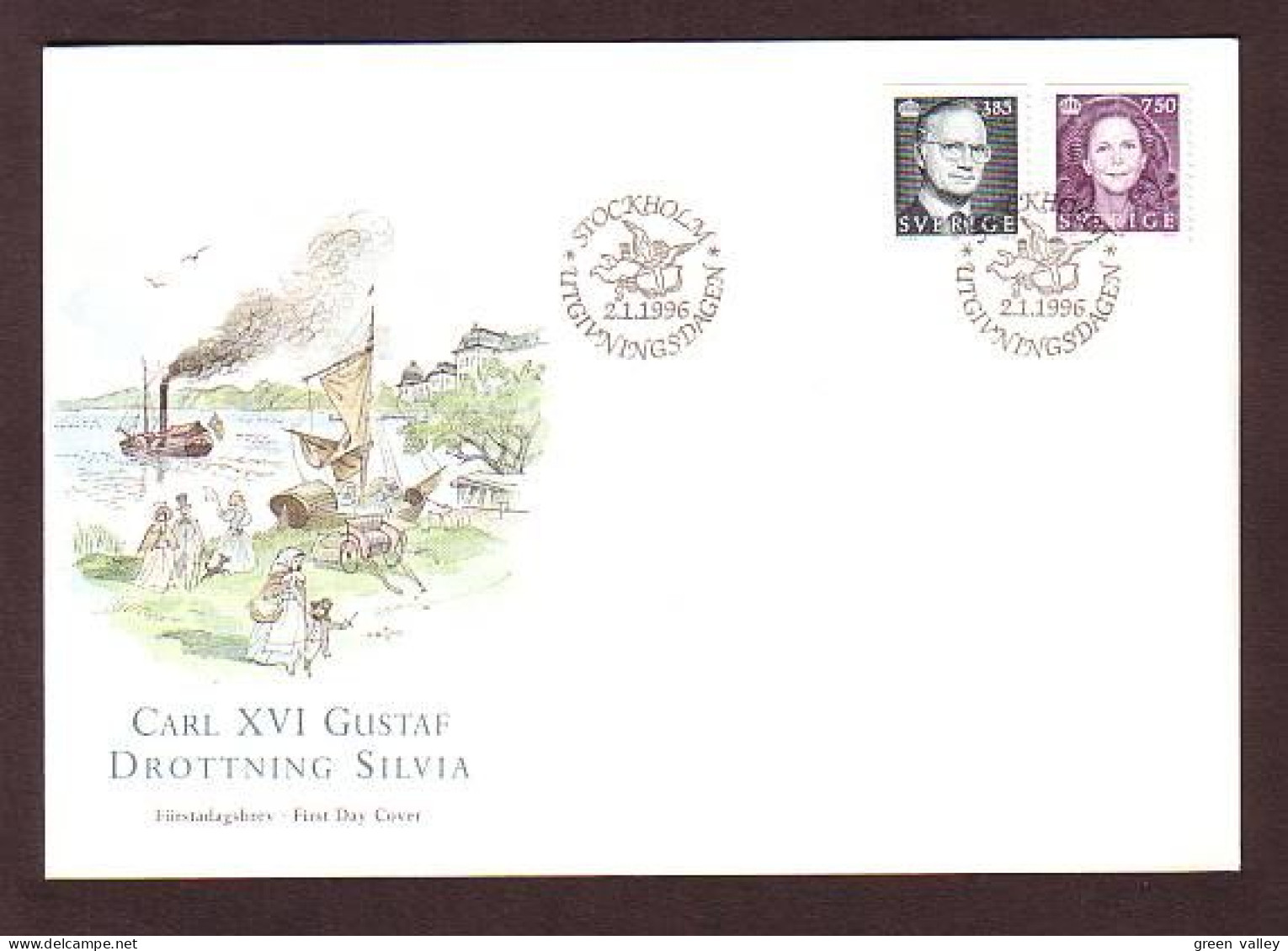 Sweden Carl XVI Gustaf Drottning Silvia Stockholm 1996 FDC Cover ( A80 788) - FDC