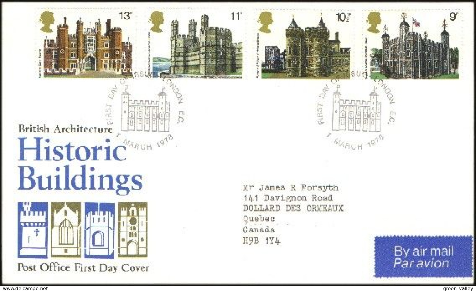 Historic Buildings FDC Cover ( A80 636) - Castelli