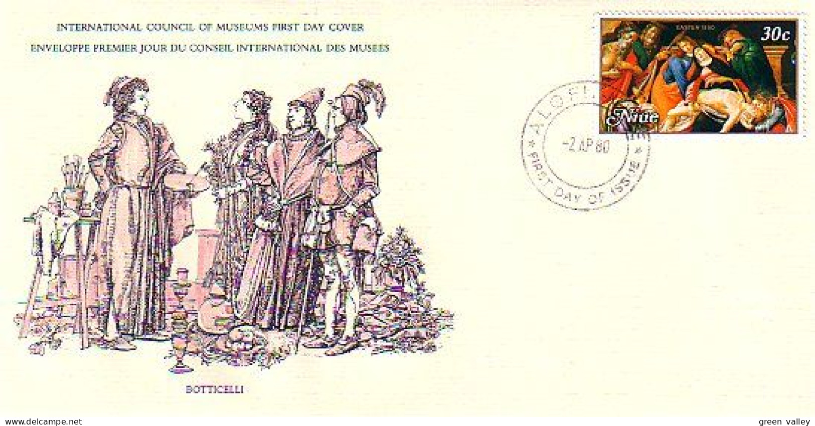 Niue Tableau Boticelli Painting FDC Cover ( A80 251) - Religious