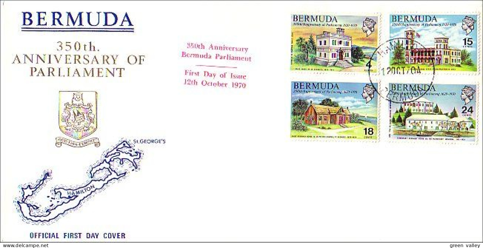 Bermuda Parliament Buildings FDC Cover ( A80 216) - Bermuda
