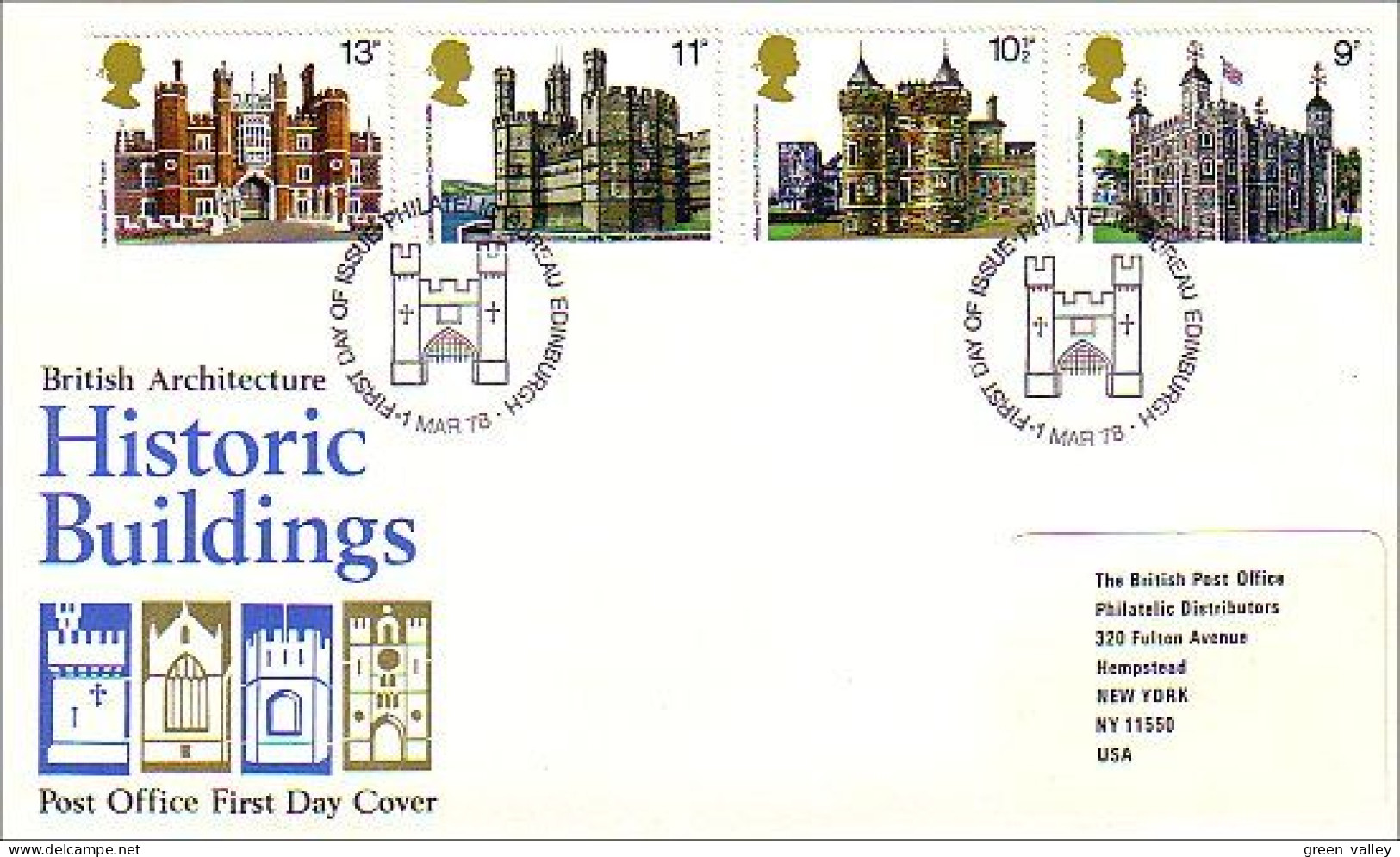 G-B Historic Buildings Castles Chateaux FDC Cover ( A80 27) - Castelli