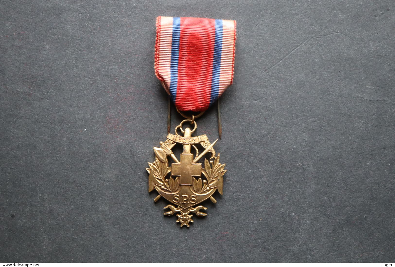 Médaille Ordre Sauveteurs  SPS 1886  Ancre De Marine - Frankrijk