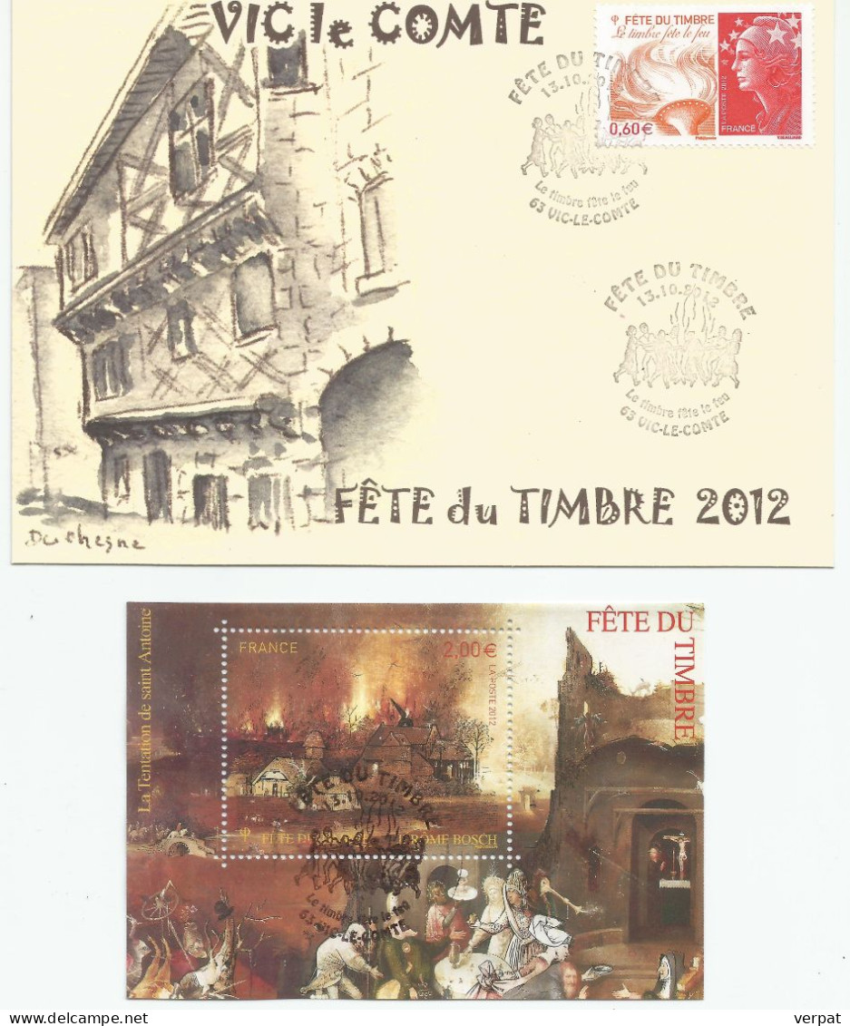 Fete Du Timbre 2012 LOT  Envellope, Entier Postal, Bloc, Carte Postale - Altri & Non Classificati