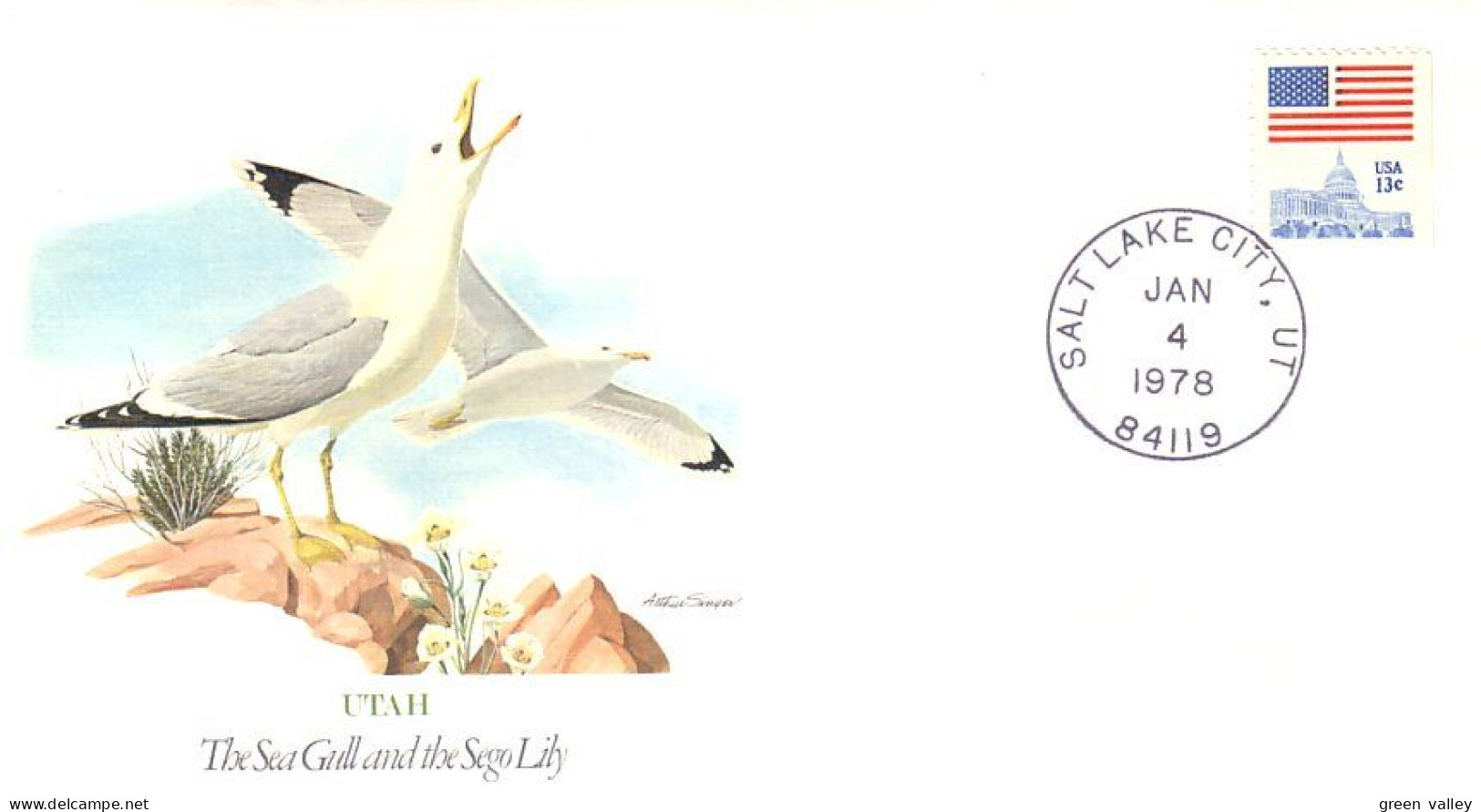 Utah Mouette Lily Lis Lys Gull FDC ( A81 922) - Mouettes