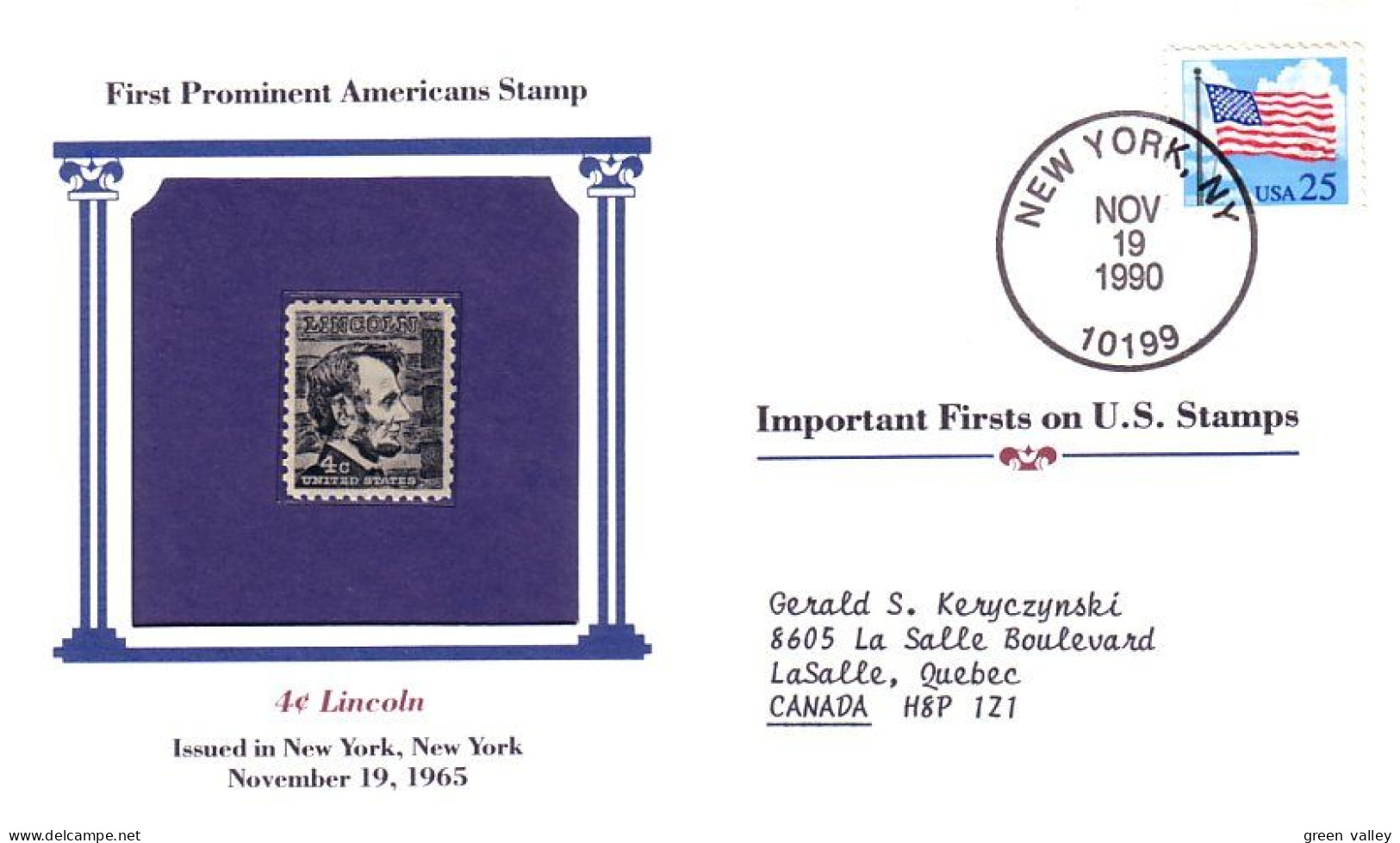 First US Prominent Americans Stamp 1965 Cover MNH ** Neuf SC ( A81 929) - Storia Postale