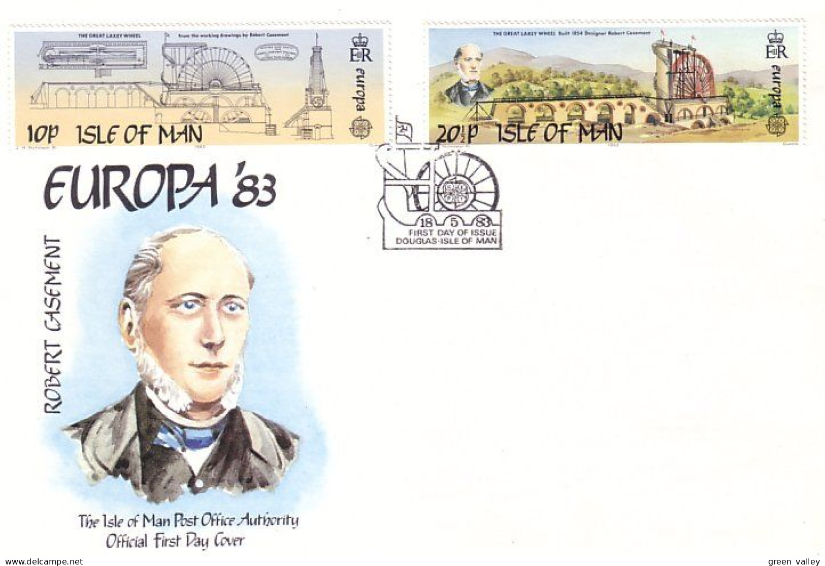 Isle Of Man Laxey Water Wheel Iron Mining Mines De Fer FDC ( A81 837) - Molinos