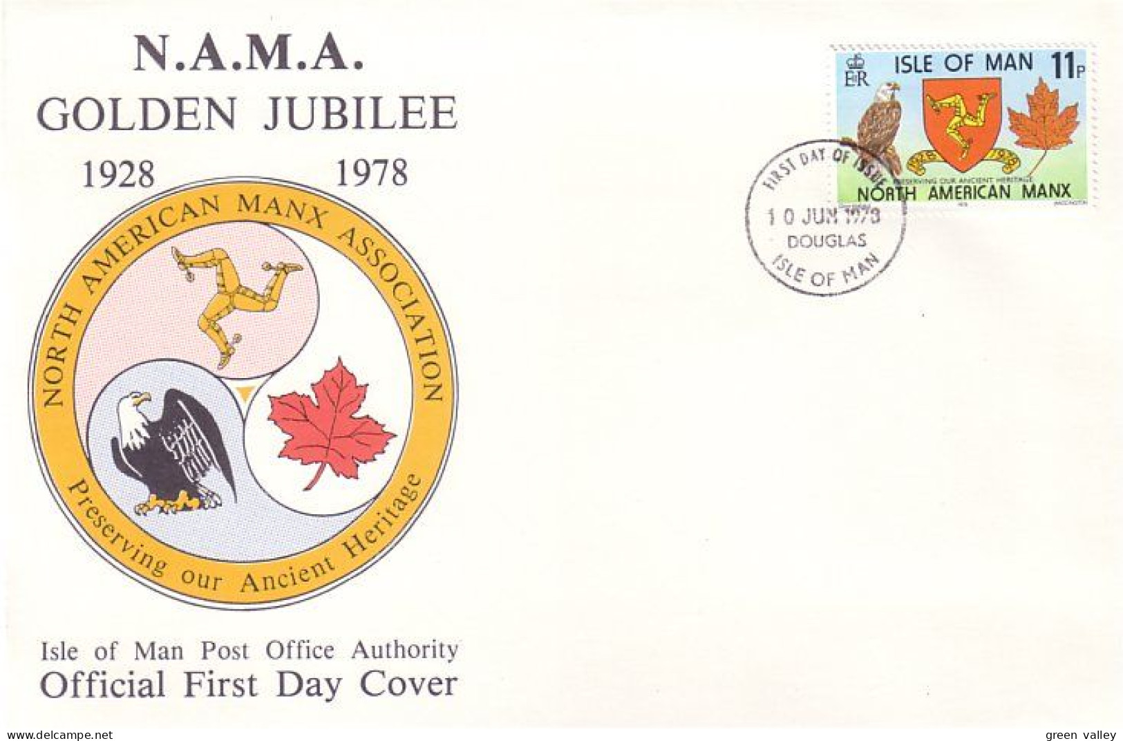 Isle Of Man Manx Arms Maple Leaf FDC ( A81 805) - Buste