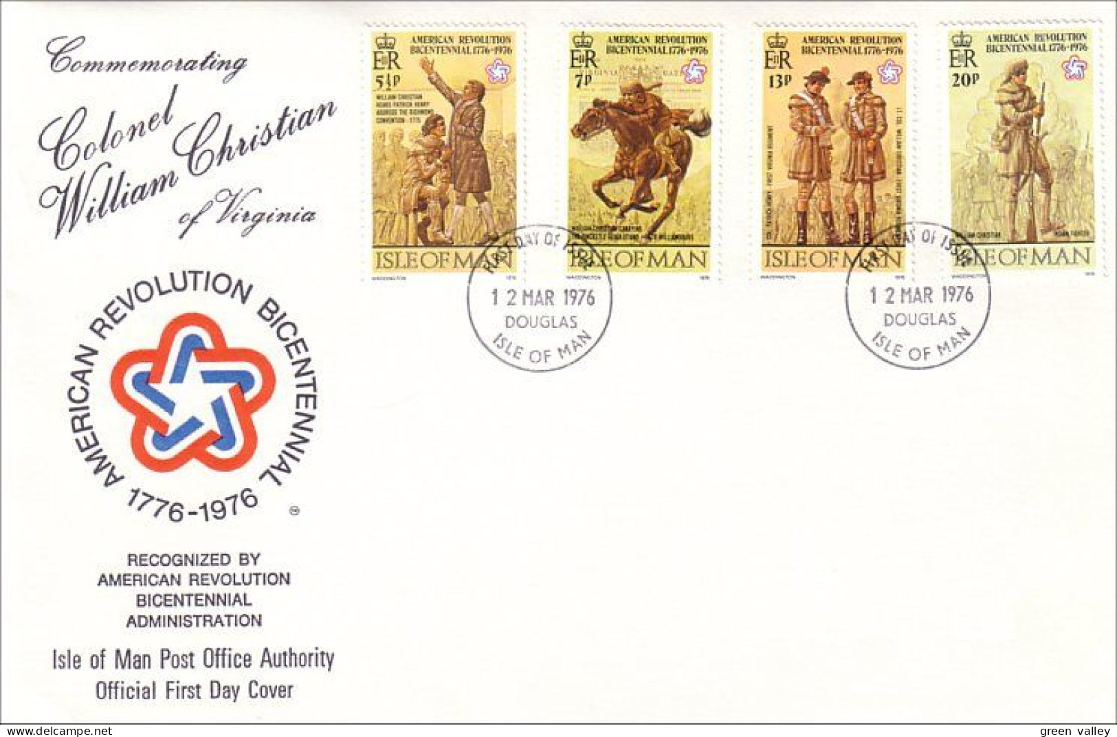 Isle Of Man USA Bicentennial FDC ( A81 790a) - Man (Ile De)