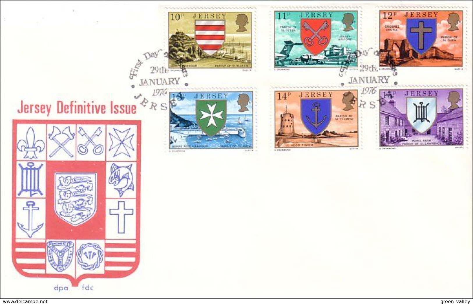 Jersey Armoiries Coat Of Arms Hautes Valeurs High Values FDC ( A81 724) - Buste
