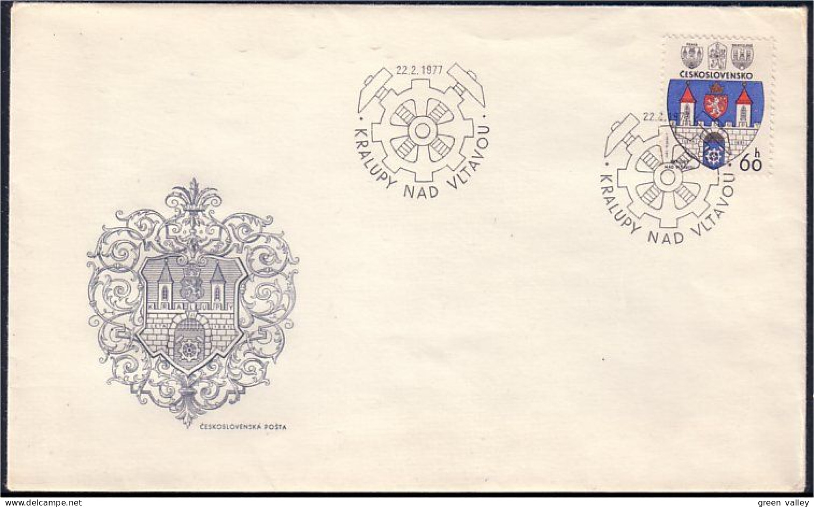 Tcheco Armoiries Kralupy Nad Vltavou Coat Of Arms FDC ( A81 603) - Omslagen