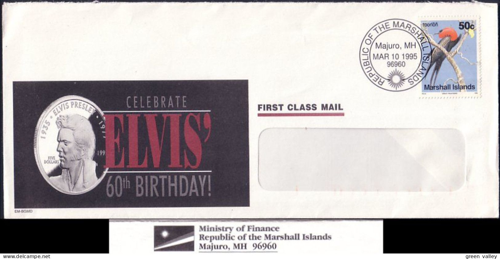 Marshall Islands Official Mail Showing Elvis Presley Bird Cover ( A81 500) - Marshall