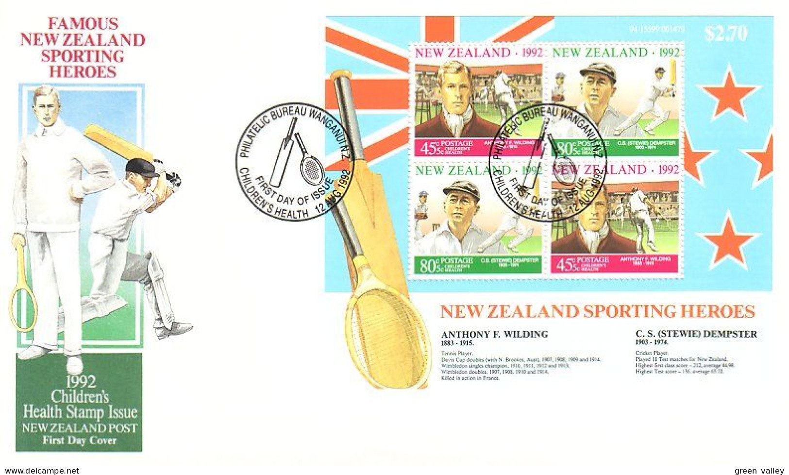 New Zealand B/F Cricket S/S FDC ( A81 338) - Cricket