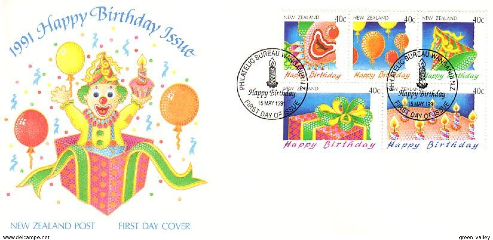 New Zealand Happy Birthday Clowns Bougies Candles FDC ( A81 196b) - Zirkus