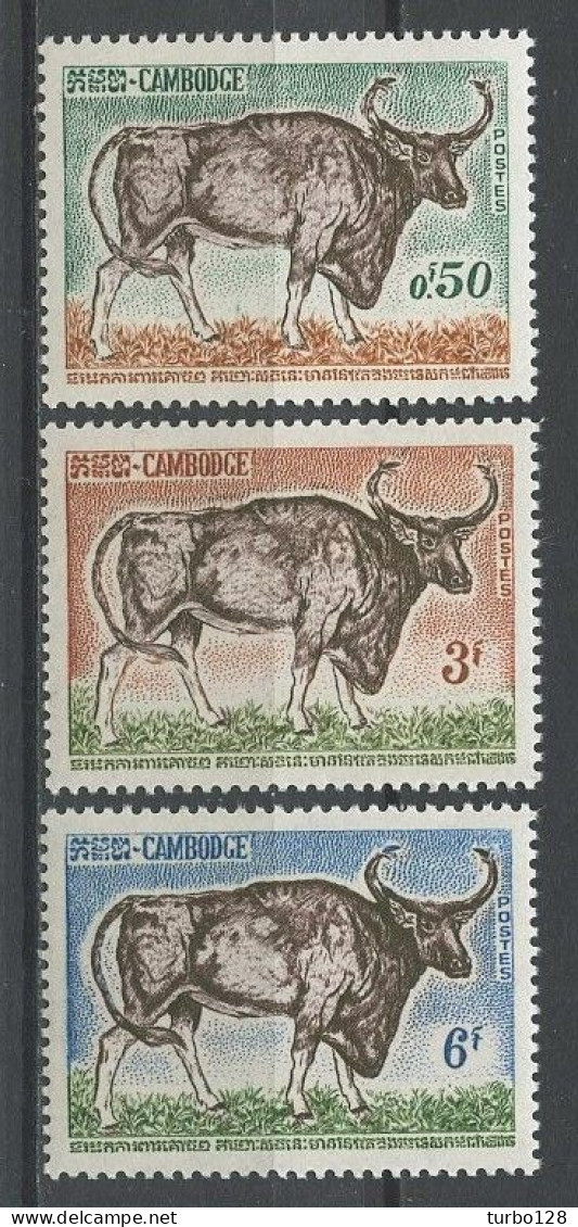 CAMBODGE 1964 N° 144/146 ** Neufs MNH Superbes C 4.50 € Faune Boeuf Sauvage Kouprey Animaux, Animals - Kambodscha