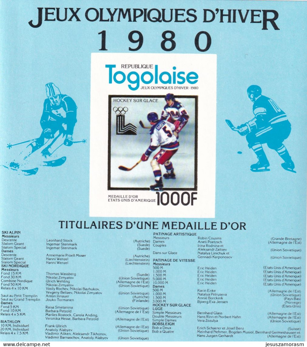 Togo Hb Michel 168B Al 173B - Inverno1980: Lake Placid