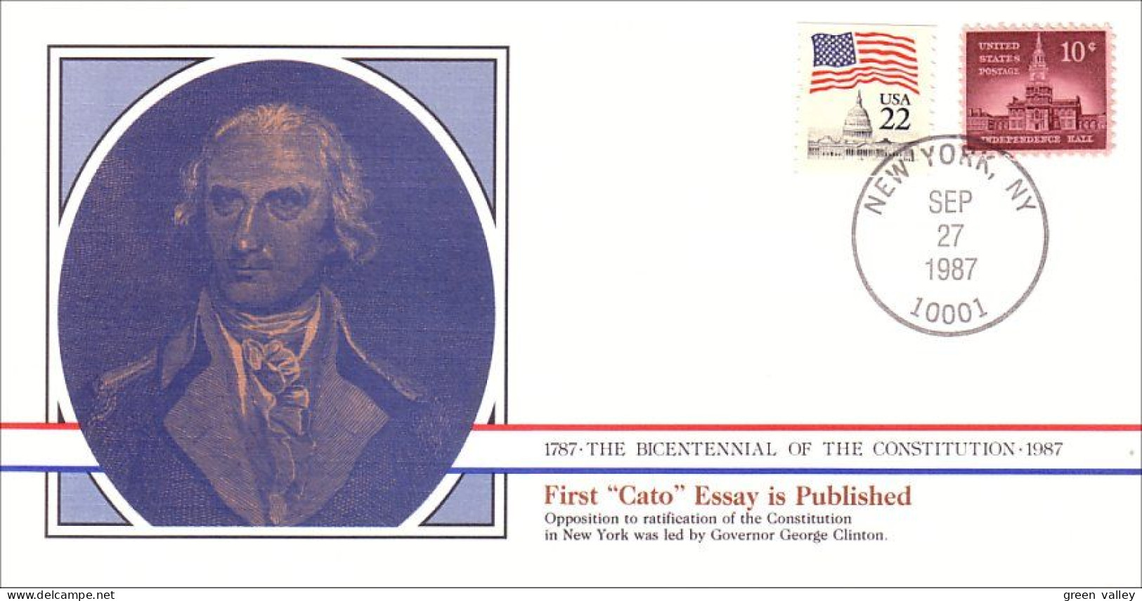 American Constitution First Cato Essay Published Sep 27 1787 Cover ( A82 68) - Us Independence