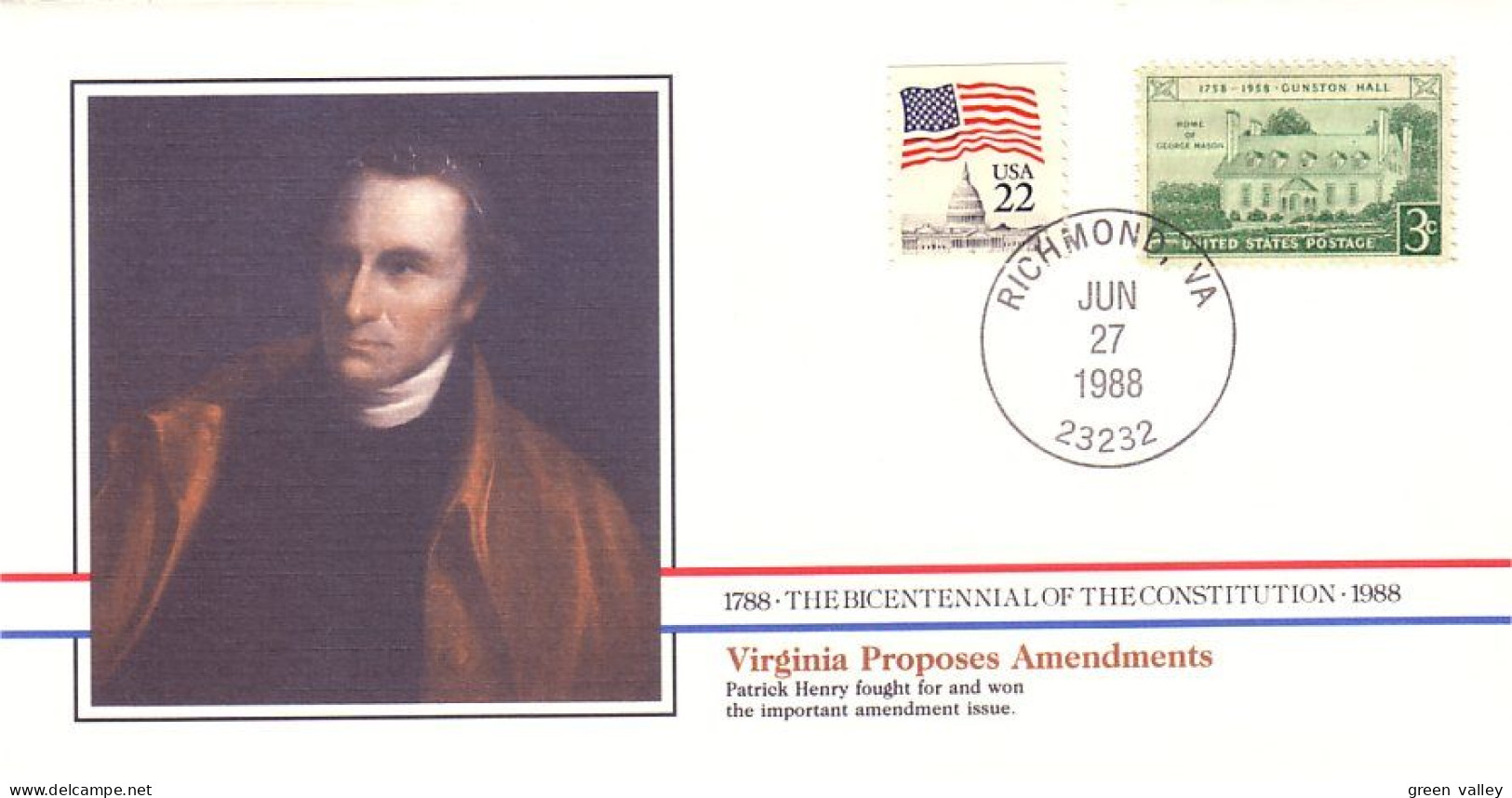 American Constitution Virginia Proposes Amendments June 27 1788 Cover ( A82 39) - Unabhängigkeit USA