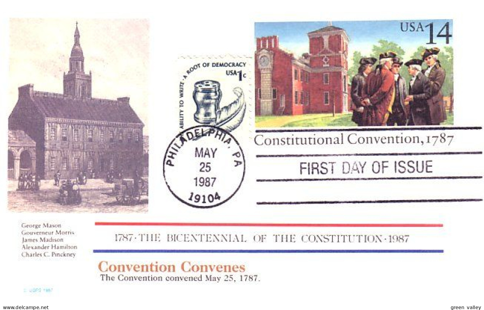 American Constitution Convention Convenes May 25 1787 Postcard ( A82 44) - Us Independence