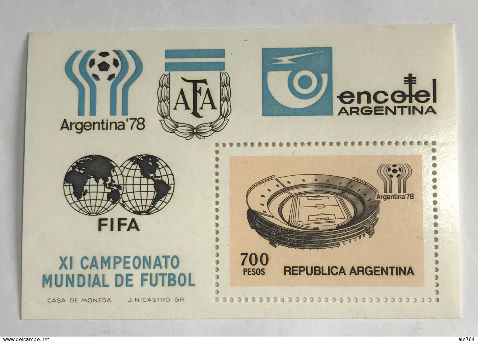 Argentina 1978 Mundial De Futbol, GJ Hb 27, Sc 1192, Mi Hb 18, MNH. - Neufs