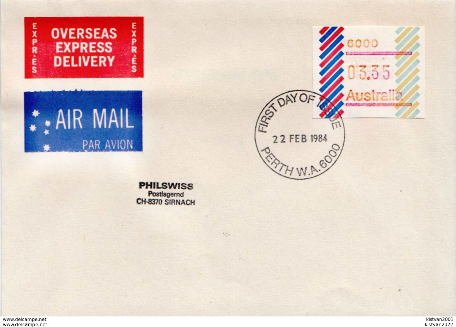 Postal History: Australia Used FDC With Machine Stamp - Machine Labels [ATM]