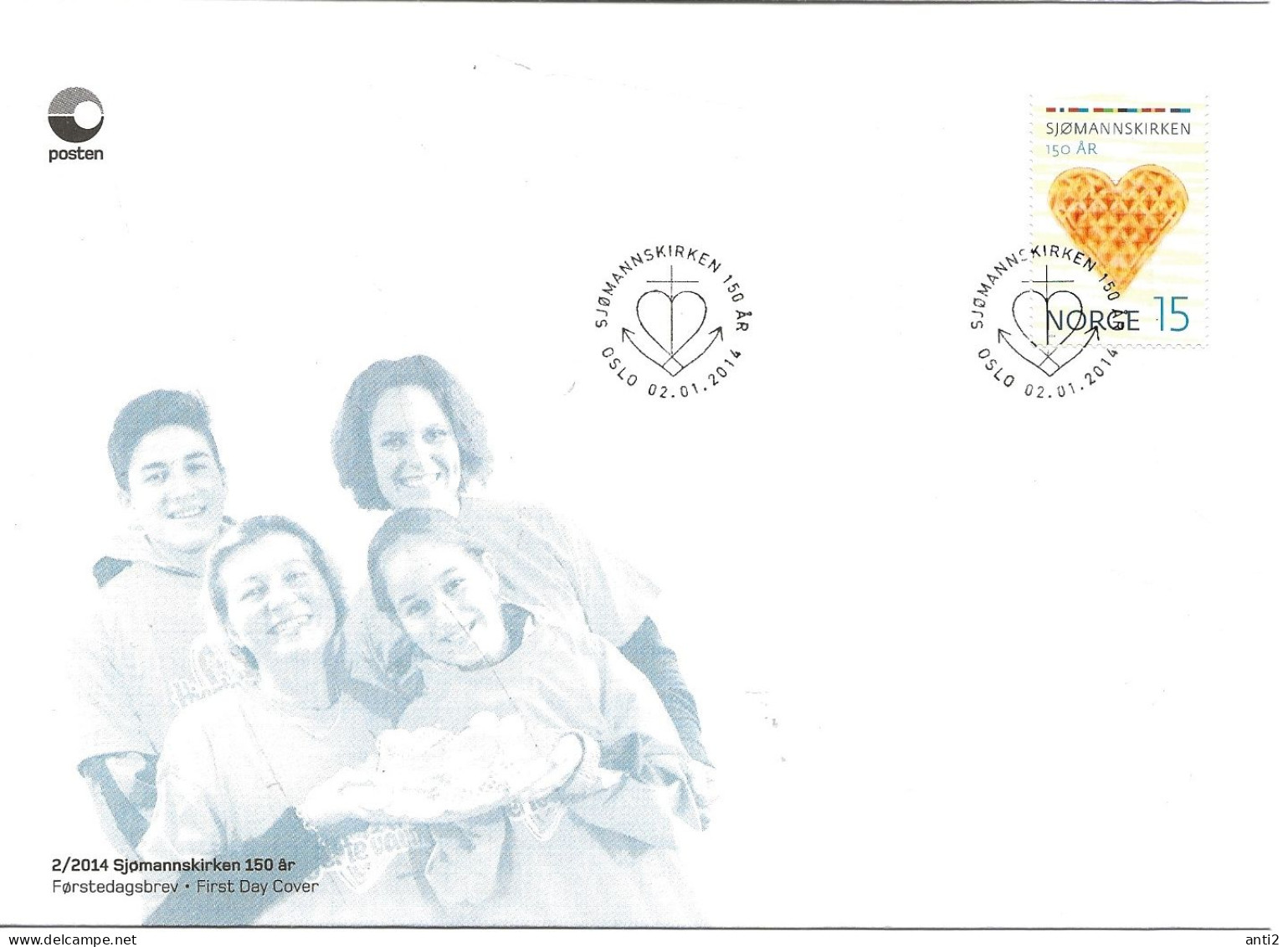 Norway 2014 150 Years Norwegian Church Abroad (sailor's Church)  Mi 1837. FDC - Lettres & Documents