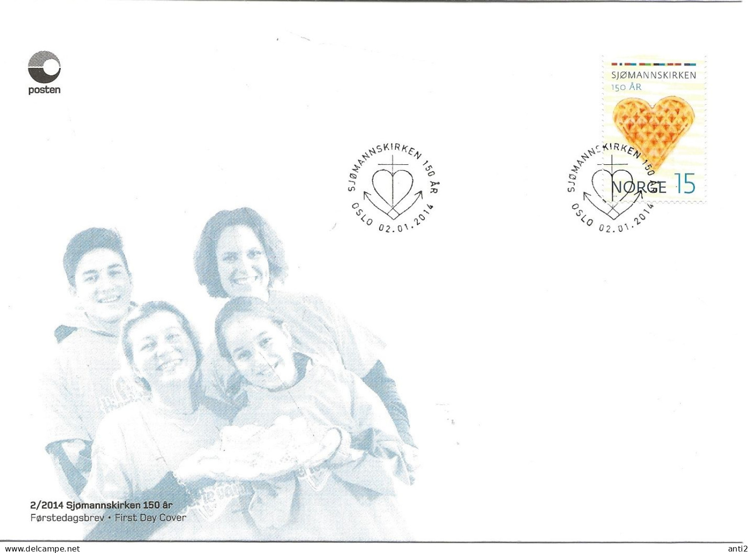 Norway 2014 150 Years Norwegian Church Abroad (sailor's Church)  Mi 1837. FDC - Covers & Documents
