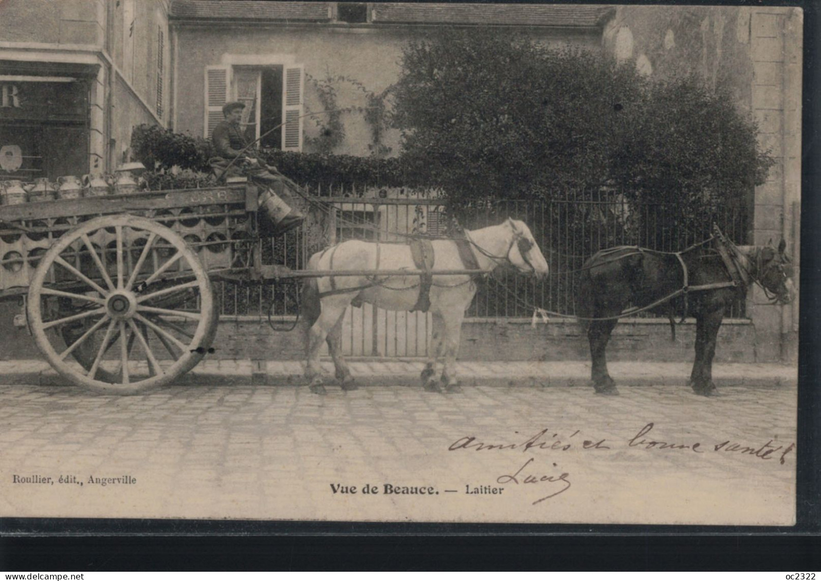 CARTE POSTALE ANCIENNE - Vue De Beauce - Le Laitier - Roullier, Angerville (91) - Angerville