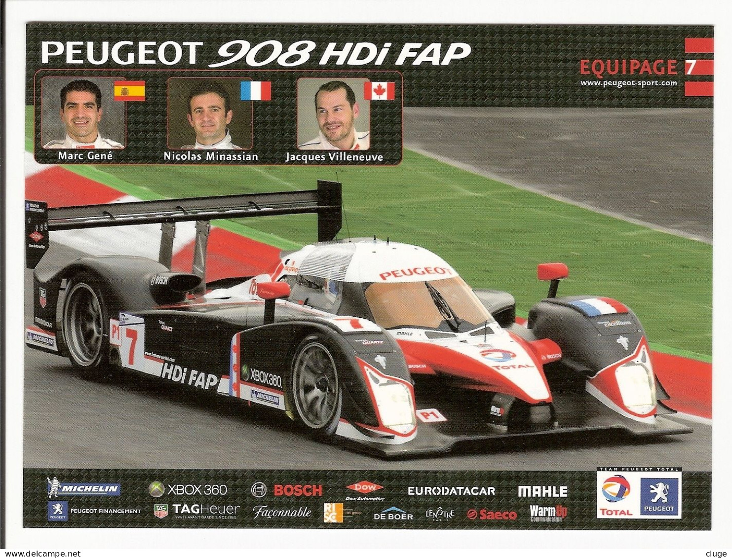 24 HEURES DU MANS  2008 - PEUGEOT 908 HDI FAP -  Marc Gene - Nicolas Minassian  - Jacques Villeneuve - Le Mans