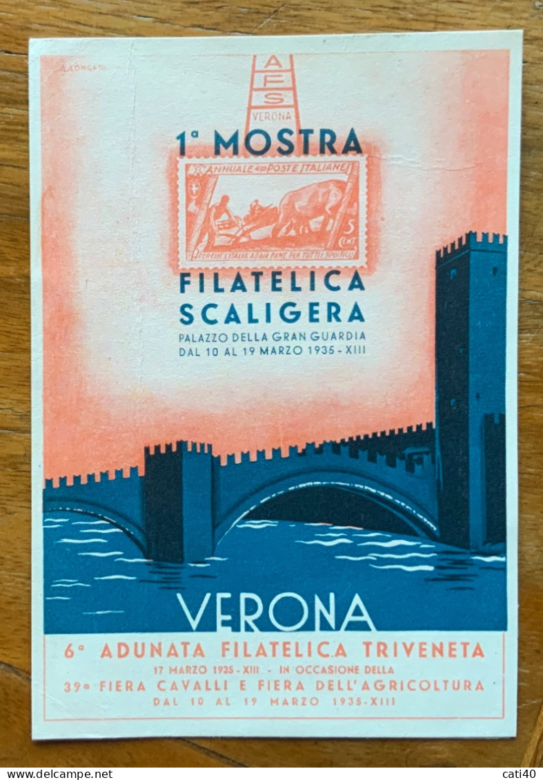 VERONA -1 MOSTRA FILATELICA SCALIGERA  - 6 ADUNATA FILATELICA TRIVENETA  - MARZO 1935 - XIII - Demonstrationen