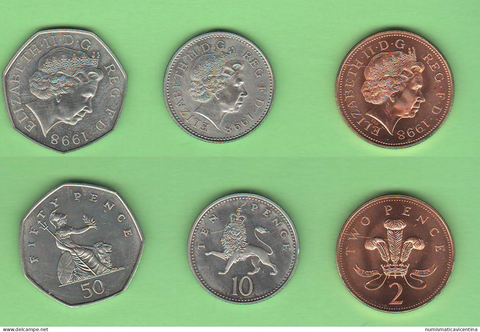 2 + 10 + 50 Pence 1998 UK England Britain Bretagne Regno Unito Inghilterra Inglaterra Brillant - Autres & Non Classés