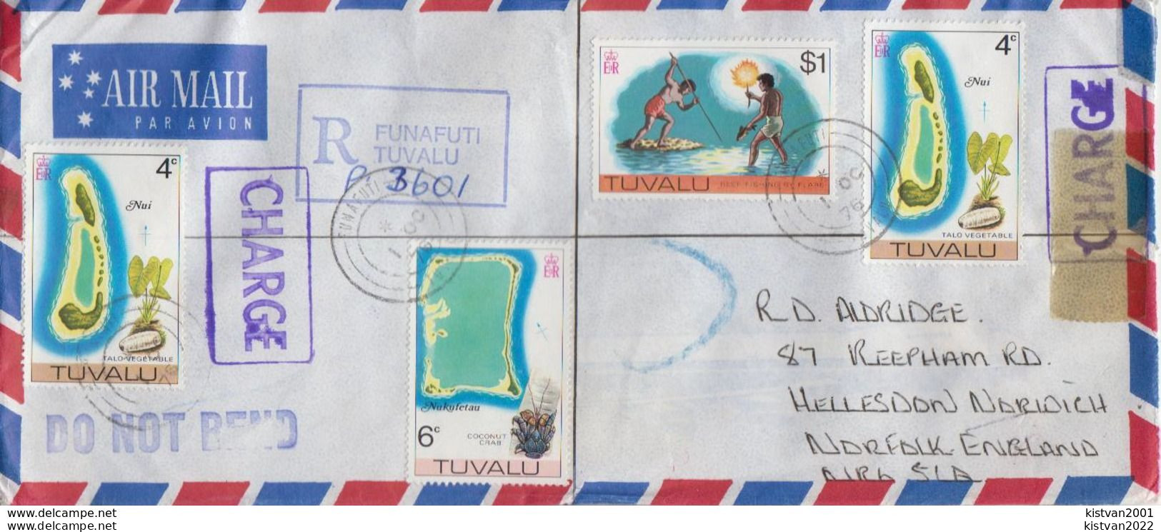 Postal History: Tuvalu Cover - Tuvalu (fr. Elliceinseln)