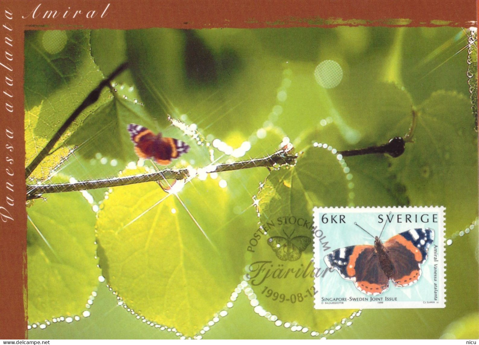 1999 - BUTTERFLIES - COMMON ISSUE SINGAPORE - SWEDEN - Maximum Cards & Covers