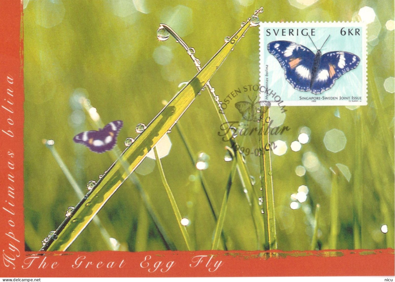 1999 - BUTTERFLIES - COMMON ISSUE SINGAPORE - SWEDEN - Tarjetas – Máxima