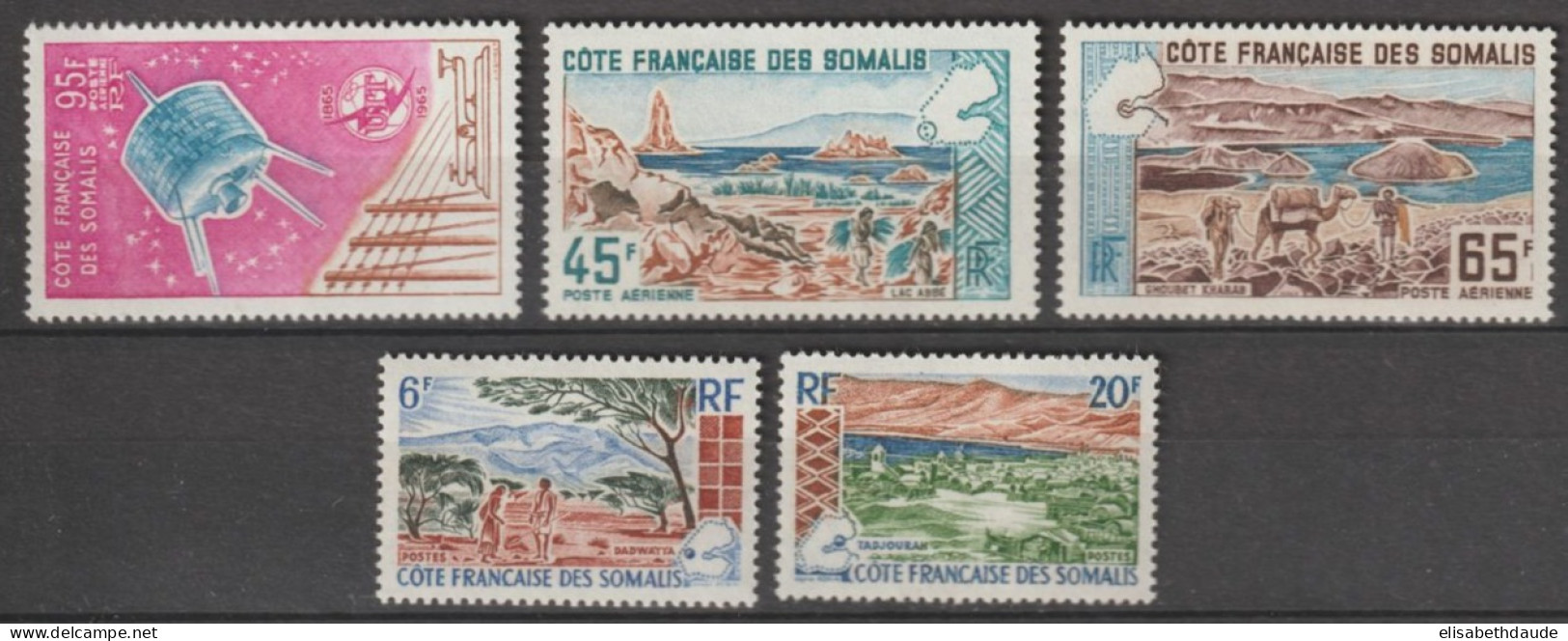 COTE DES SOMALIS - 1965 - ANNEE COMPLETE AVEC POSTE AERIENNE YVERT N°322/323+A42/44 ** MNH - COTE = 36.5 EUR. - Nuovi