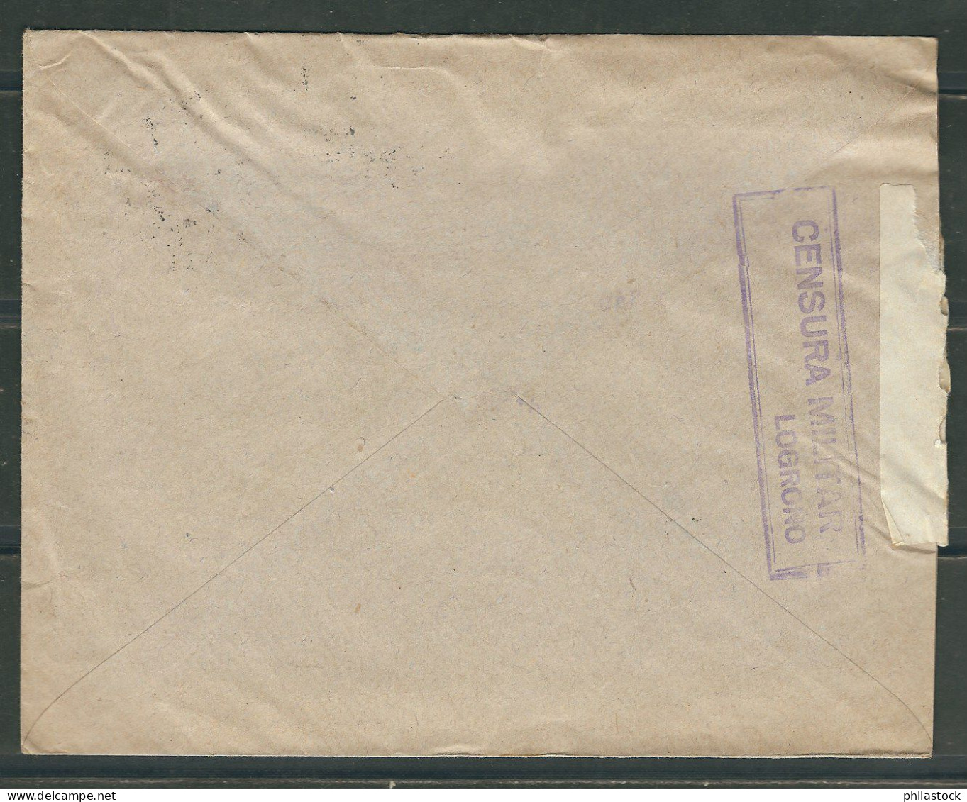 ESPAGNE 1937 Lettre Censurée De Logrono Pour Casablanca Maroc - Marques De Censures Nationalistes