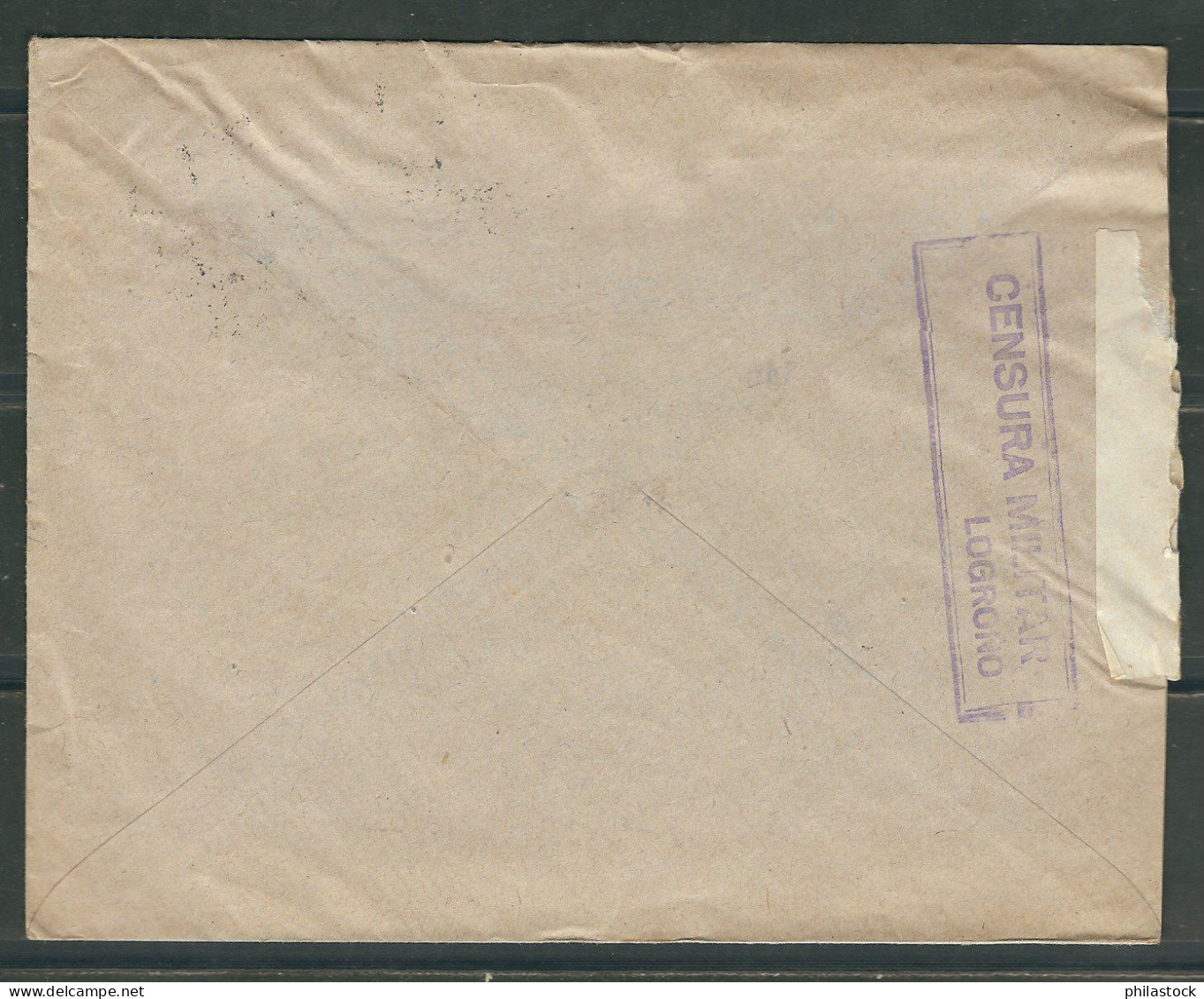 ESPAGNE 1937 Lettre Censurée De Logrono Pour Casablanca Maroc - Marcas De Censura Nacional