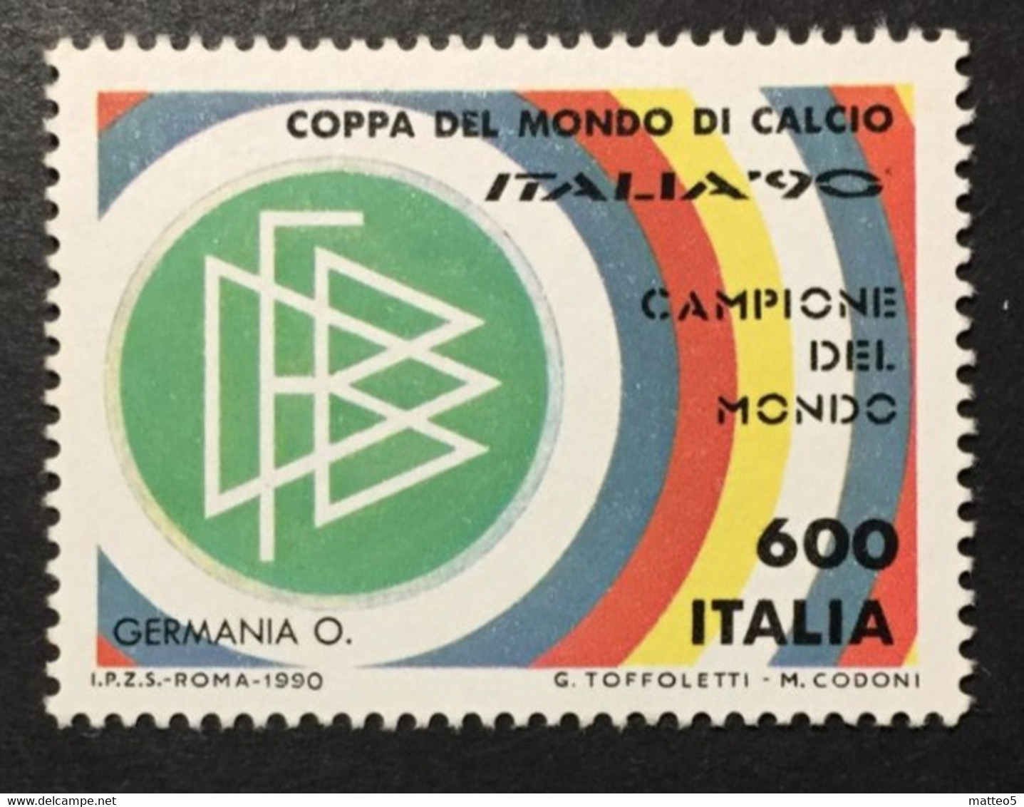 1990 - Coppa Del Mondo Di Calcio. Italia '90 . Campione Del Mondo . Lire 600 - 1981-90: Neufs