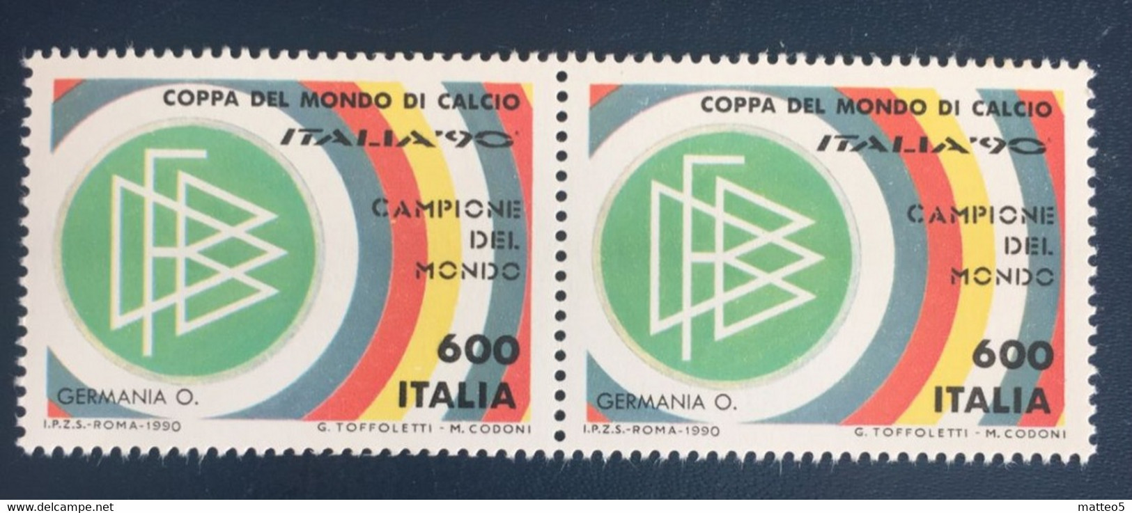 1990 - Coppa Del Mondo Di Calcio. Italia '90 . Campione Del Mondo . Lire 600 - 1981-90: Neufs