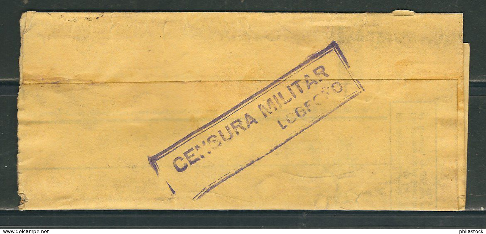 ESPAGNE 193? Bande De Journal De Logrono Pour Casablanca Maroc - Nationalists Censor Marks